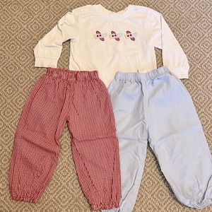 Airplane Appliqué Shirt and Gingham Pants 24 Month and 2T